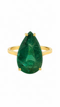 Anel Goutte Essence Ouro Amarelo Esmeralda