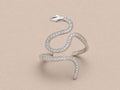 Anel Serpent Ouro Branco Diamante