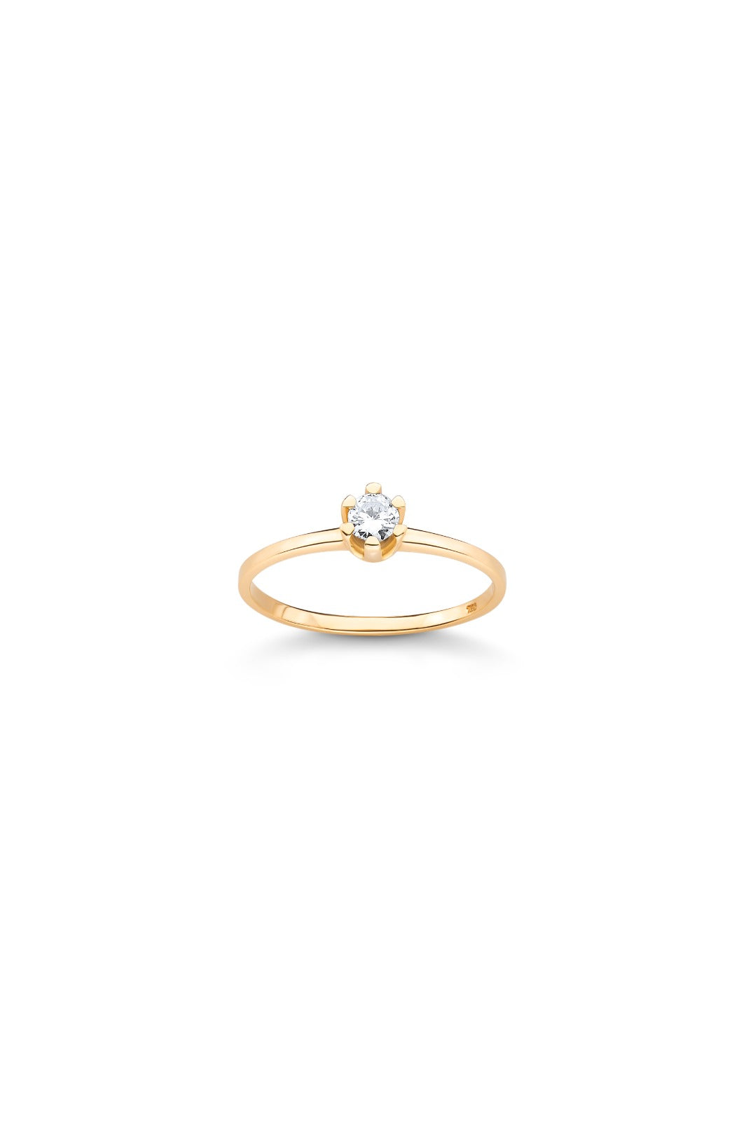 Anel Solitaire Ouro Amarelo Diamante