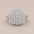 Anel pavé ouro branco diamantes