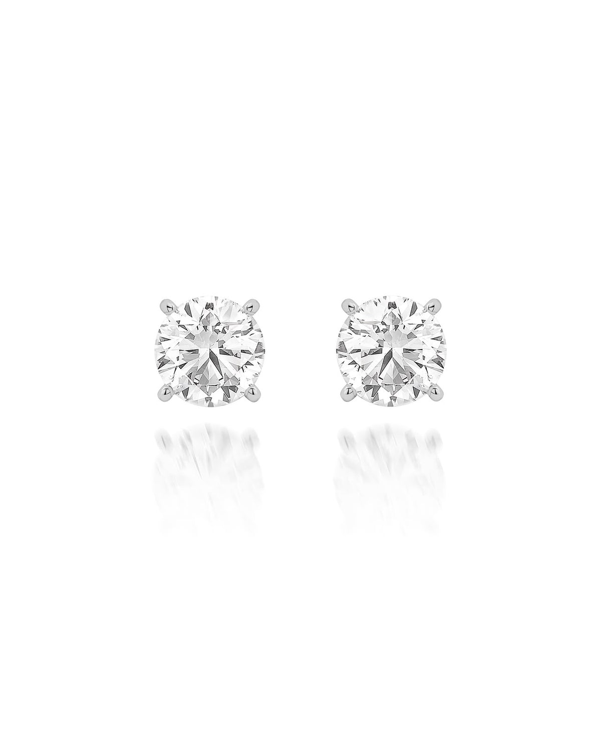 Brinco Solitaire Majesté Ouro Branco Diamante