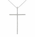 Colar Croix Ouro Branco Diamente