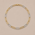 Colar Maillon Ouro Branco Diamentes
