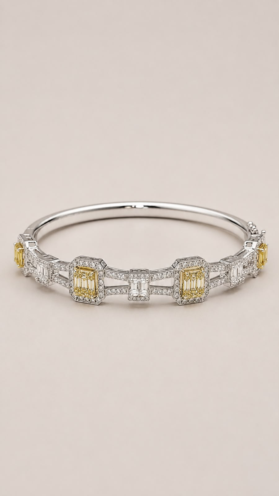 Pulseira Bracelet Cadre Ouro Branco Diamantes