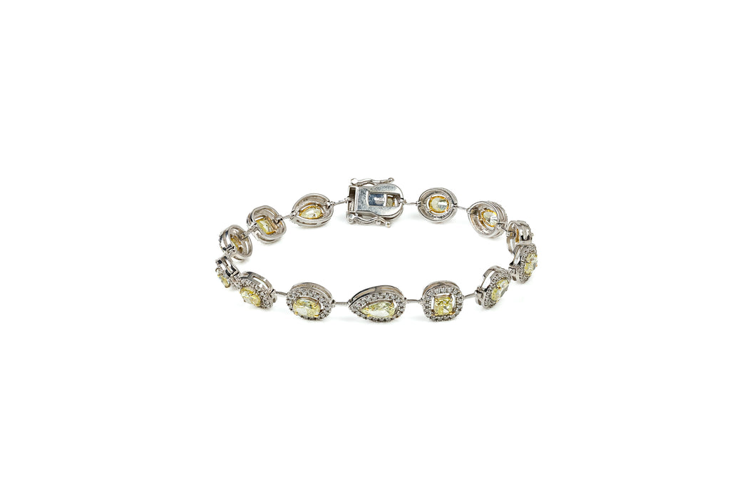 Pulseira Harmonie Ouro Branco Diamantes Fancy