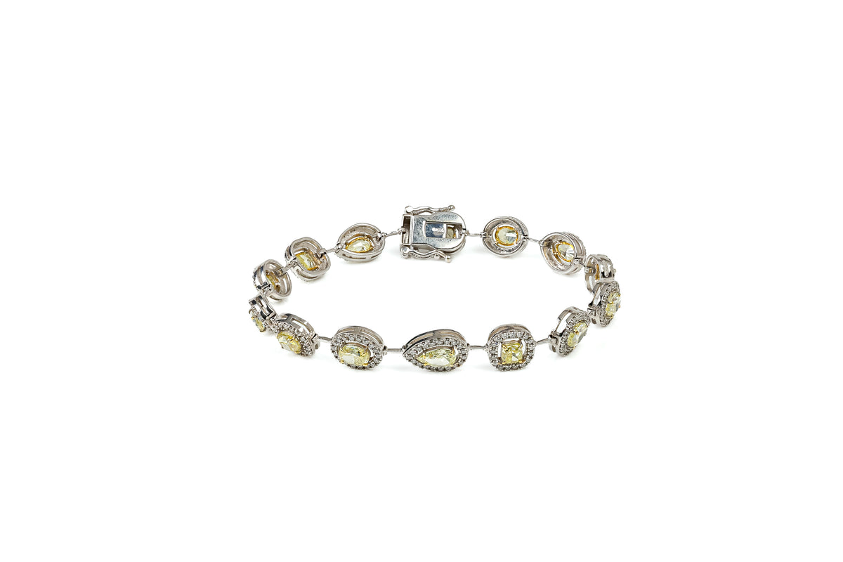 Pulseira Harmonie Ouro Branco Diamantes Fancy