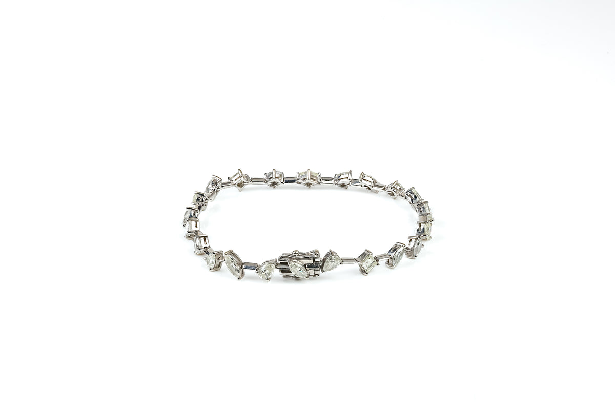 Pulseira Mosaïque Ouro Branco Diamantes