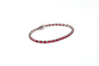 Pulseira Rivière Oval Ouro Branco Rubi