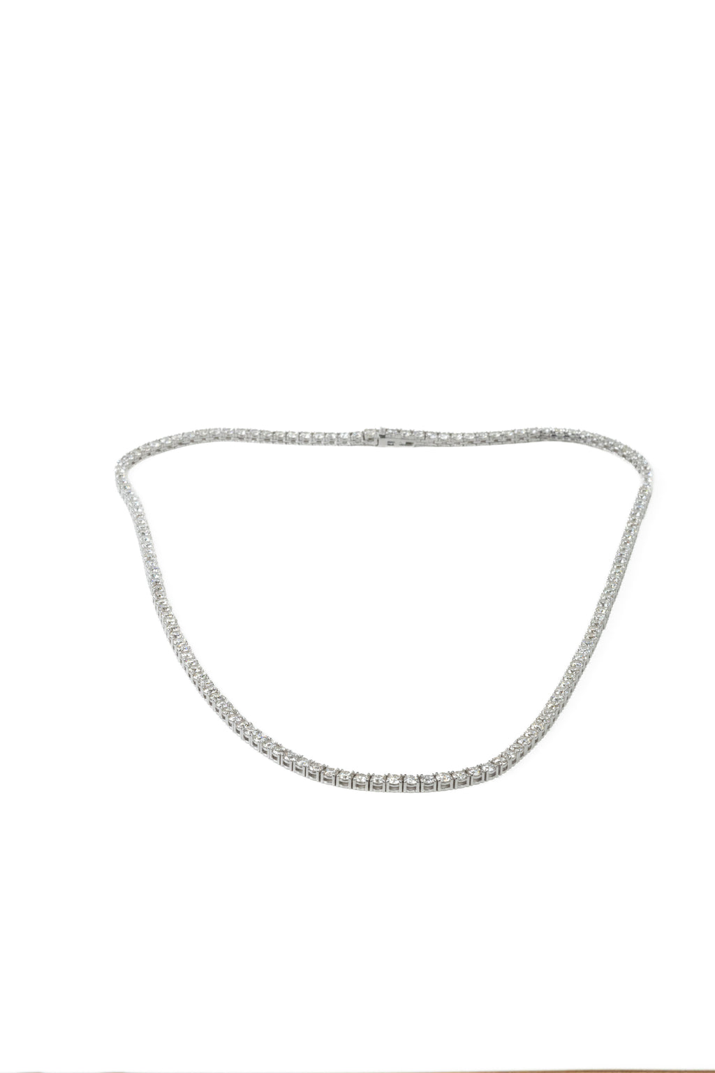 Colar Rivière 8 Ptos Ouro Branco Diamantes