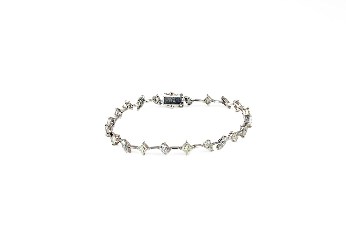 Pulseira Mosaïque Ouro Branco Diamantes