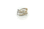 Anel Ruban Ouro Branco e Amarelo Diamantes
