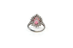 Anel Goutte Ouro Branco Tourmalina Rose