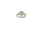 Anel Duplo Halo Retangular Ouro Branco Diamantes