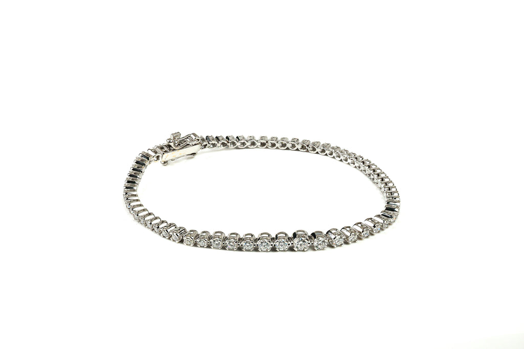 Pulseira Rivière Classique Ouro Branco Diamantes