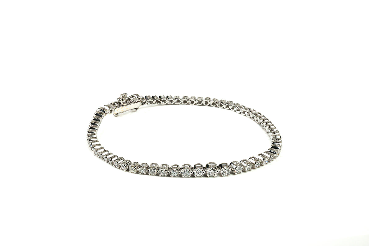 Pulseira Rivière Classique Ouro Branco Diamantes