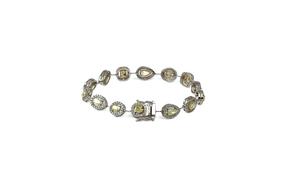 Pulseira Harmonie Ouro Branco Diamantes Fancy