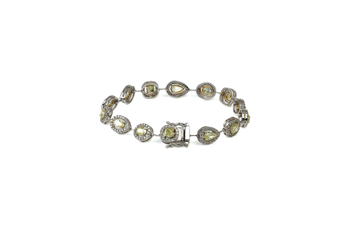 Pulseira Harmonie Ouro Branco Diamantes Fancy
