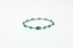 Pulseira Rivière Ovale Ouro Branco Esmeralda