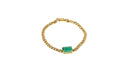 Pulseira Maillon Rectangle Ouro Amarelo Esmeralda