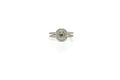Anel Duplo Halo Retangular Ouro Branco Diamantes