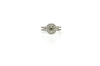 Anel Duplo Halo Retangular Ouro Branco Diamantes