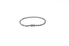 Pulseira Rivière Minimaliste Ouro Branco Safira