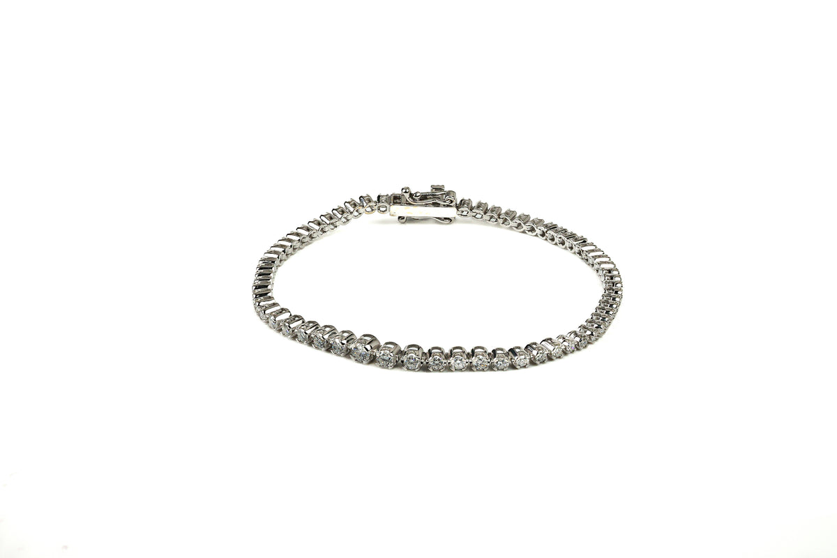 Pulseira Rivière Classique Ouro Branco Diamantes