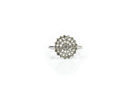 Anel Cluster Ouro Branco Diamantes