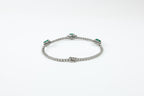 Pulseira Rivière Jardin Ouro Branco Esmeralda