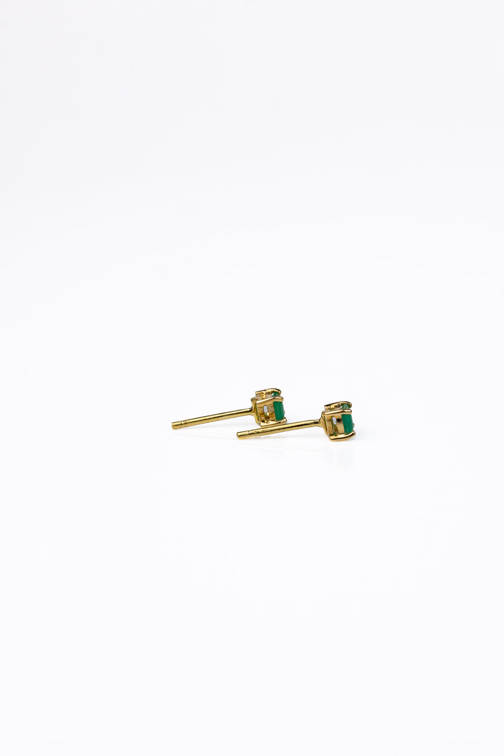 Brinco Rectangle Classique Ouro Amarelo Esmeralda
