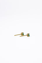 Brinco Rectangle Classique Ouro Amarelo Esmeralda