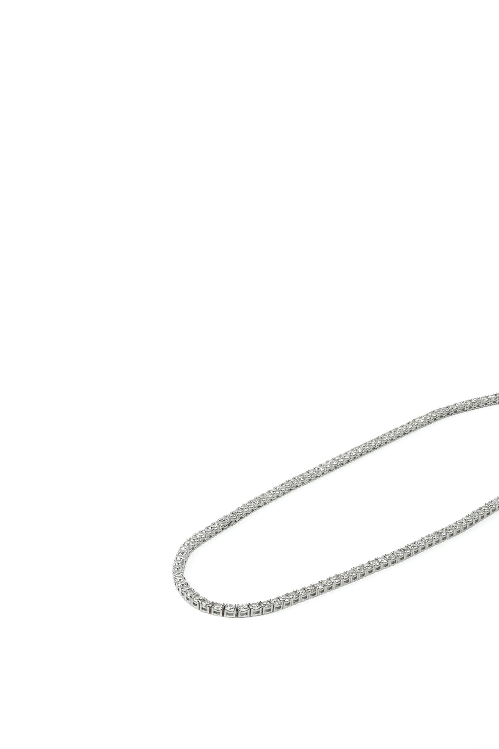 Colar Rivière 8 Ptos Ouro Branco Diamantes