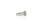 Anel Duplo Halo Retangular Ouro Branco Diamantes