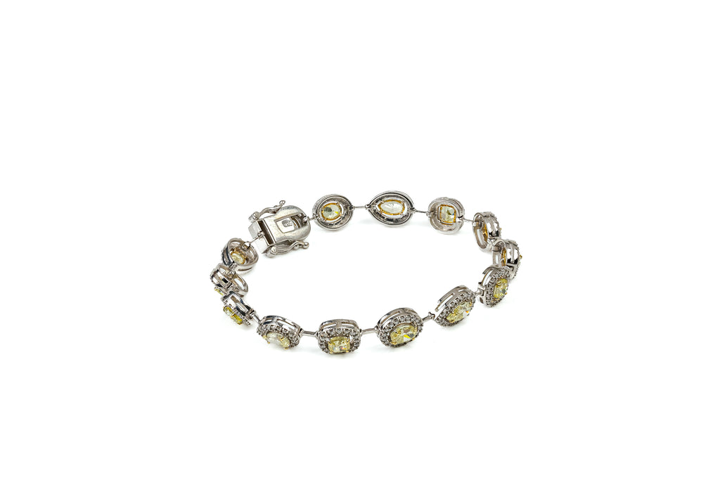 Pulseira Harmonie Ouro Branco Diamantes Fancy
