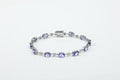 Pulseira Rivière Ovale Ouro Branco Tanzanita
