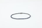Pulseira Rivière Minimaliste Ouro Branco Safira