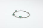 Pulseira Rivière Jardin Ouro Branco Esmeralda