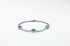 Pulseira Rivière Jardin Ouro Branco Esmeralda