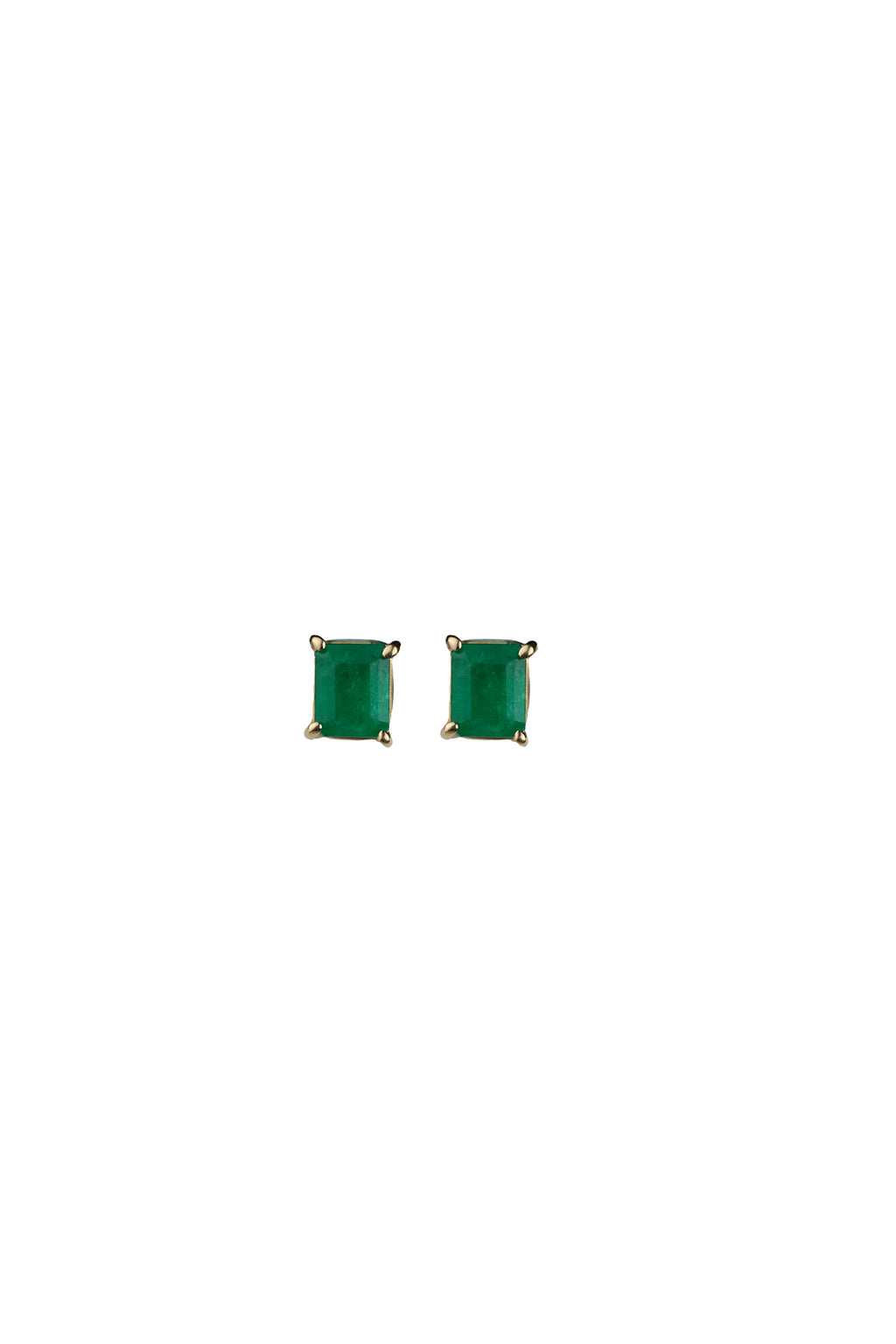 Brinco Rectangle Essence Ouro Amarelo Esmeralda