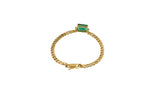 Pulseira Maillon Rectangle Ouro Amarelo Esmeralda