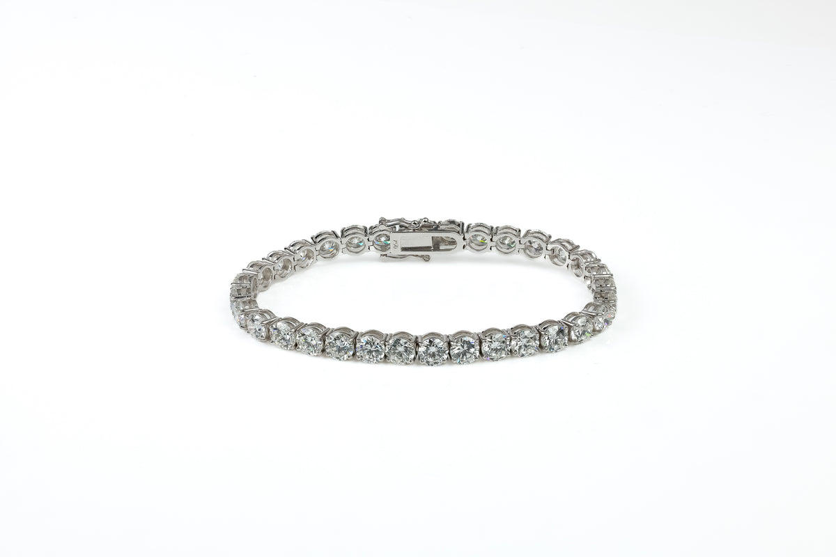 Pulseira Rivière 50 ptos Ouro Branco Diamantes